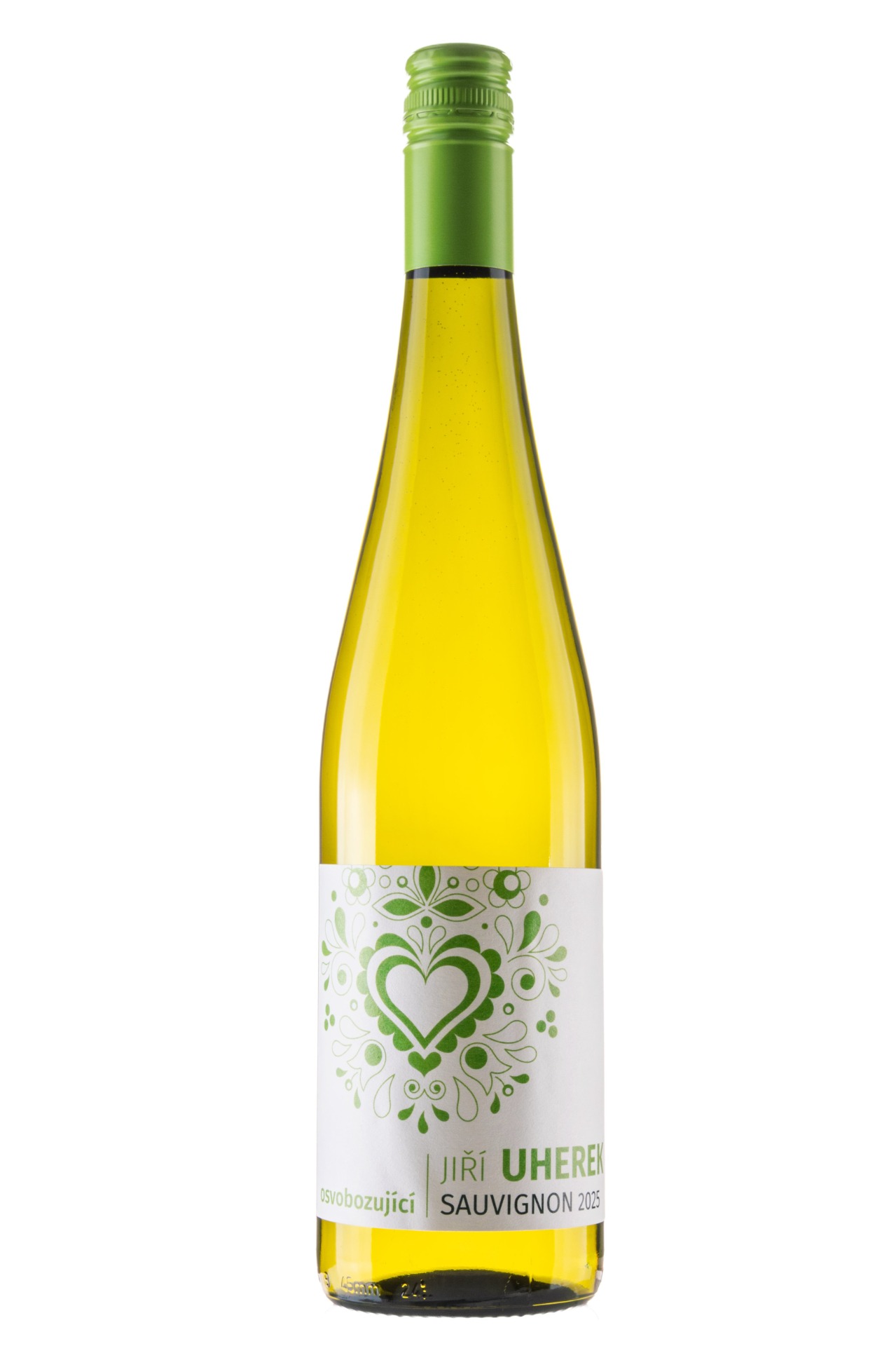 Láhev Sauvignon 2025 od Jiřího Uherka.
